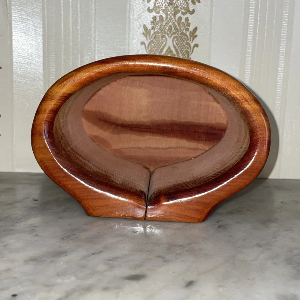Unique Hand Tooled Bandsaw Box Wood Wooden Drawer‎ Stained Pull Trinket Jewelry